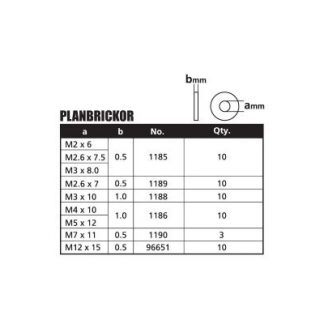 1190 Bricka 7x11x0,5 mm, 10 st